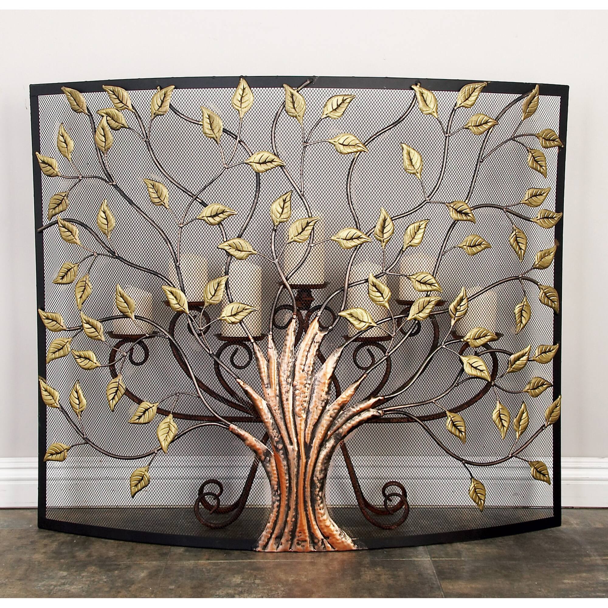 Metal Farmhouse Fireplace Screen